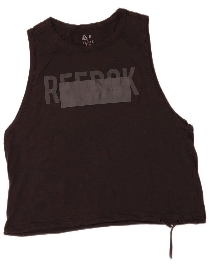 Женский жилет с рисунком Reebok UK 8/10, маленький черный