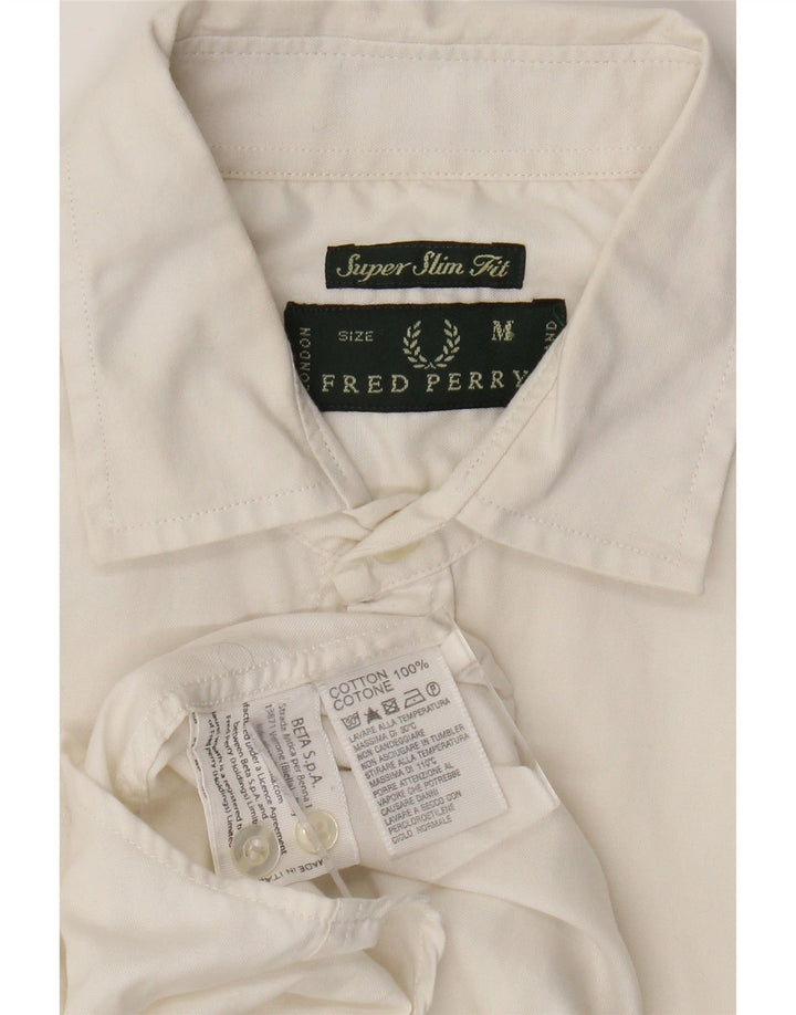 Мужская рубашка очень узкого кроя Fred Perry, средний белый хлопок, хлопок