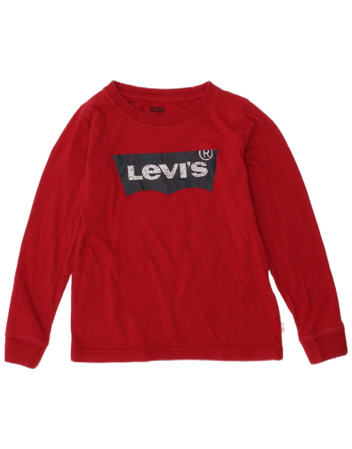 Топ с рисунком для девочек LEVI'S, длинный рукав, 4–5 лет, красный