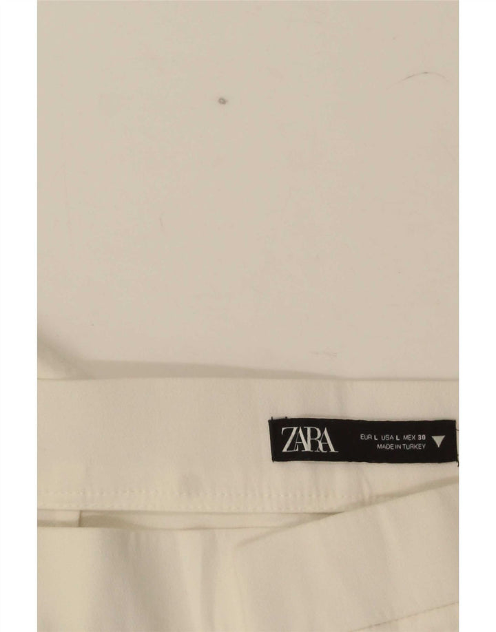 Zara Женские прямые укороченные брюки большие W30 L25 белые
