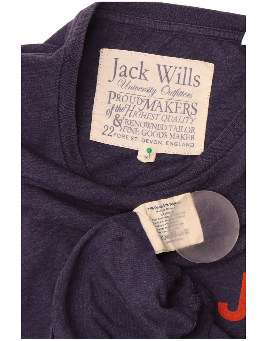 Мужская футболка с рисунком Jack Wills, маленький темно-синий хлопок