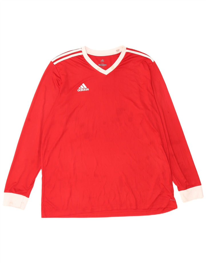 Мужской топ Adidas Climalite с длинным рукавом 2XL, красный полиэстер
