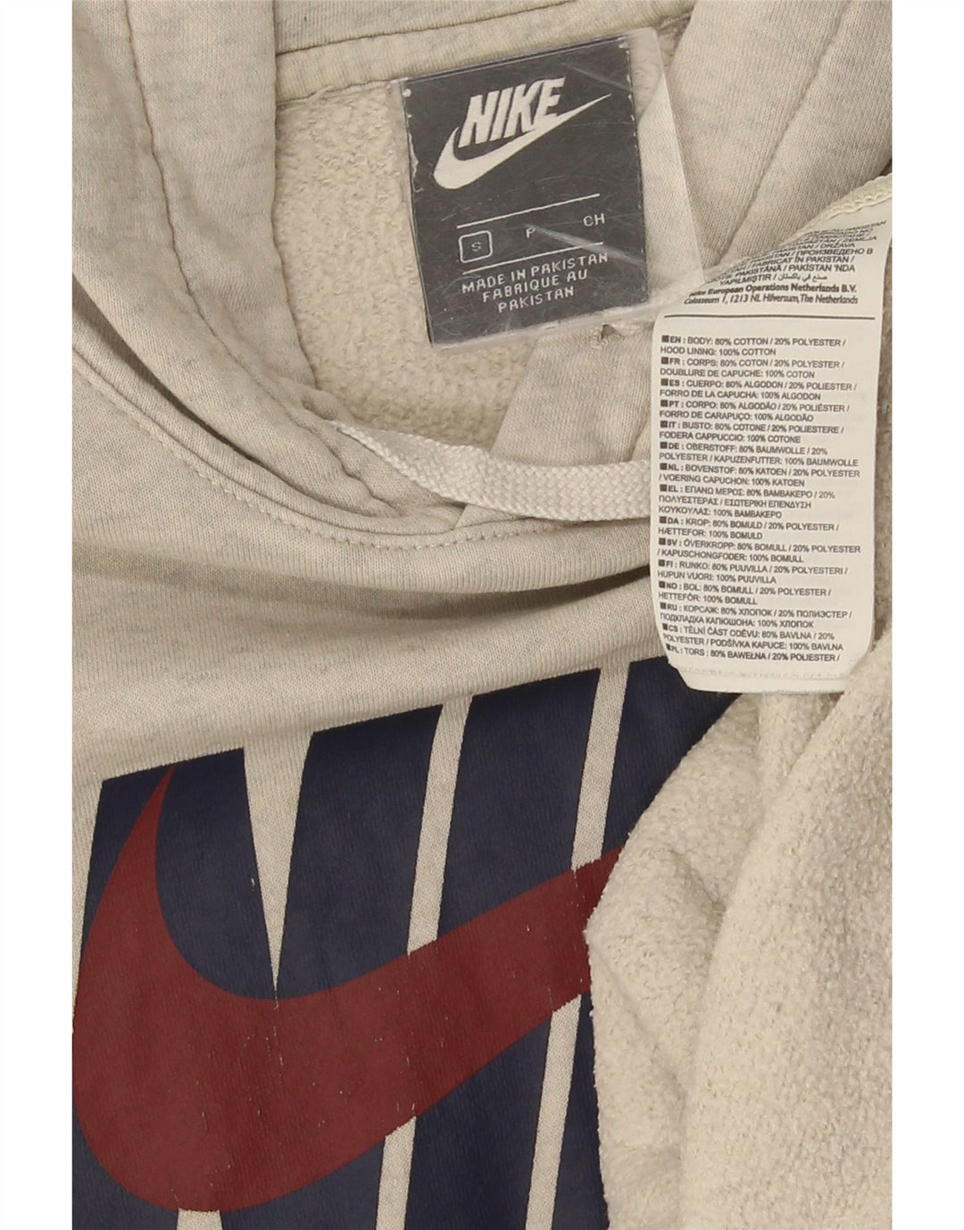Мужской джемпер с капюшоном Nike, маленький серый, хлопковый