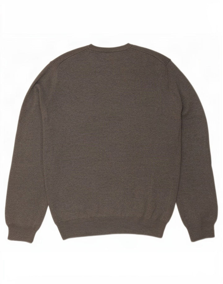 Мужской джемпер с v-образным вырезом Mark & Spencer Blue Harbour, хлопковый средне-серый цвет