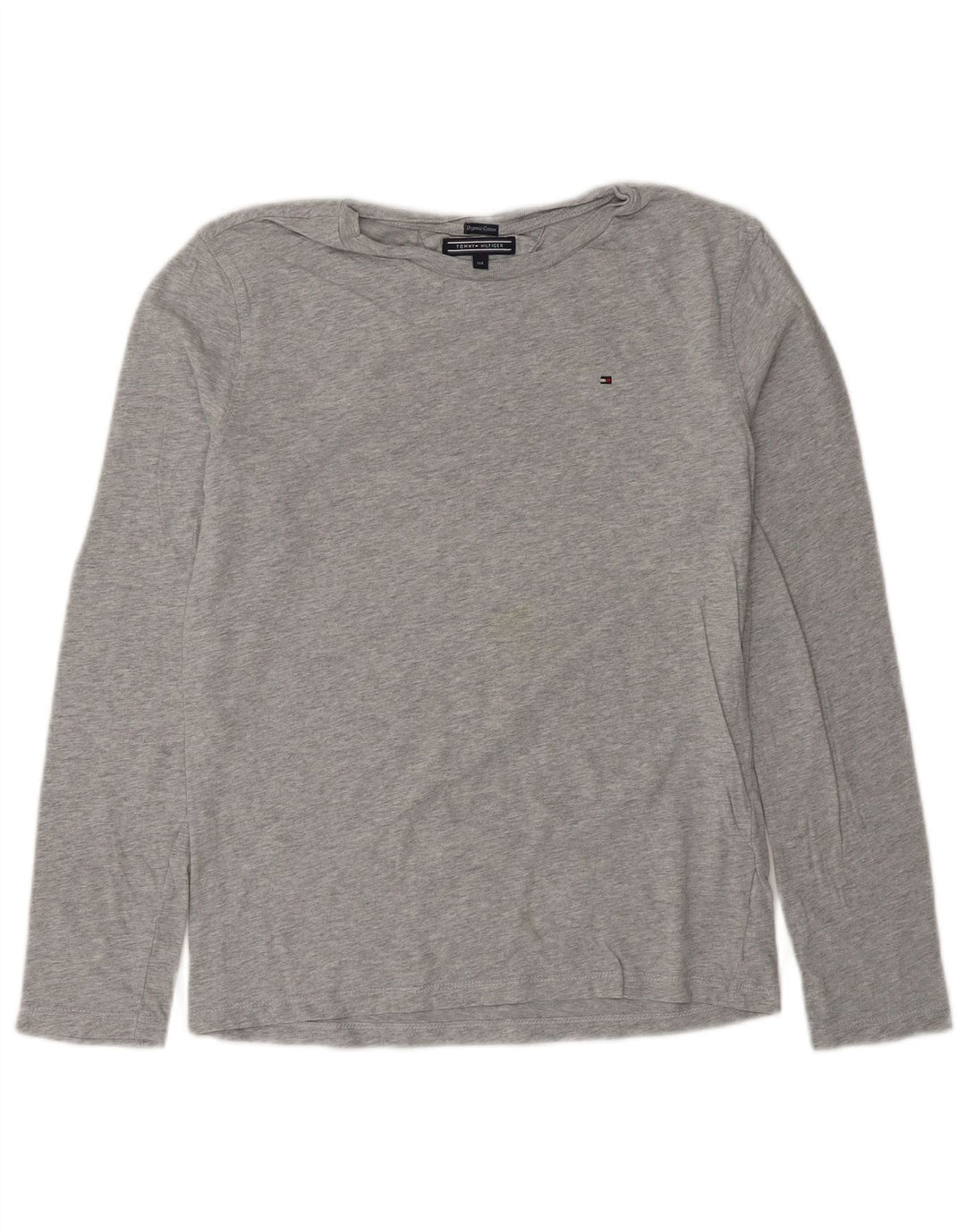 TOMMY HILFIGER Boys Top Long Sleeve 13-14 Years Grey Cotton