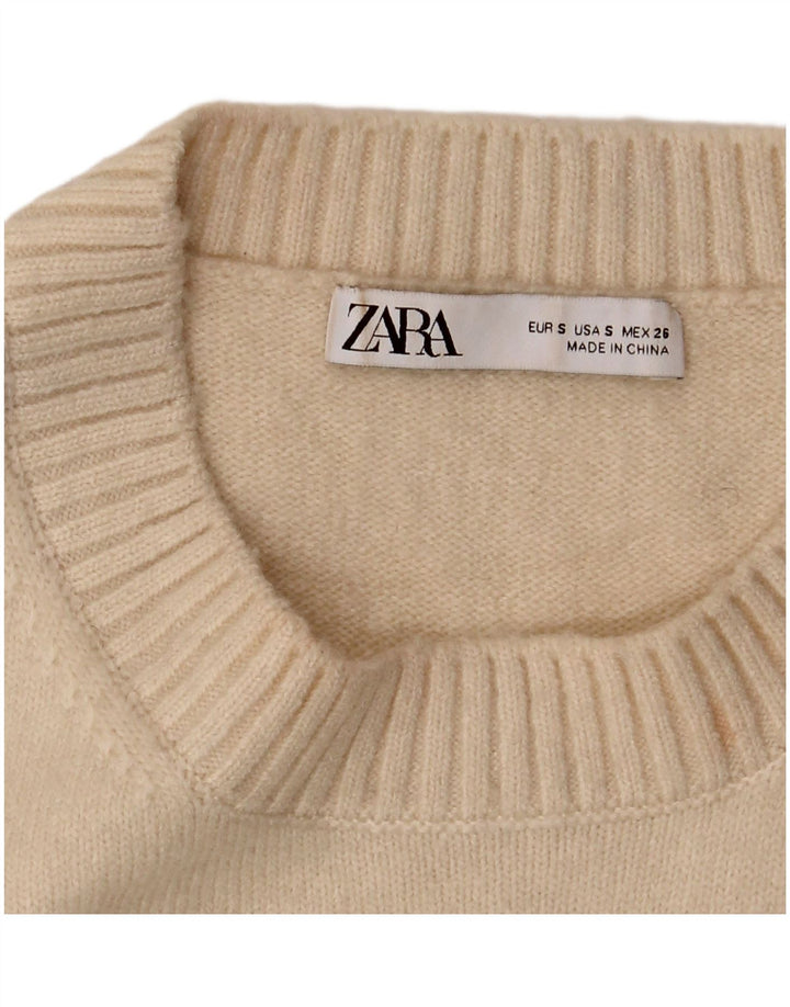 Женская укороченная майка Zara UK 10, маленькая, бежевая