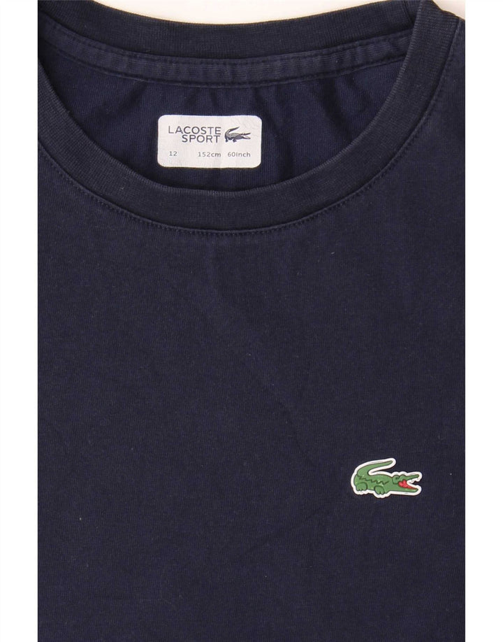 Футболка Lacoste для мальчиков, топ 11-12 лет, темно-синяя