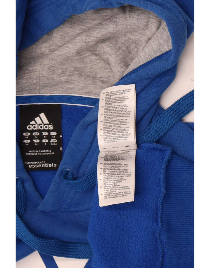 Мужской джемпер с капюшоном Adidas с рисунком, средний синий, хлопок