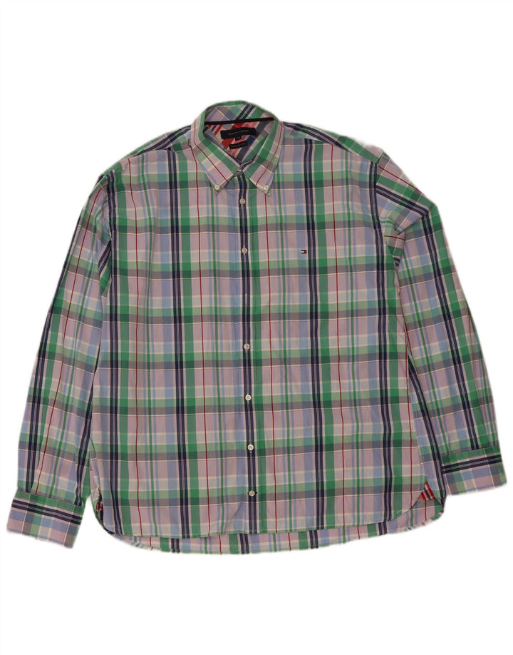 Мужская рубашка Tommy Hilfiger 2XL в разноцветную клетку из хлопка