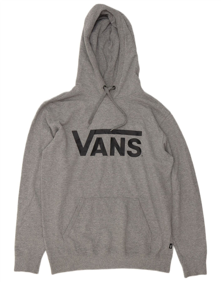Мужской джемпер с капюшоном с рисунком Vans, хлопковый цвет среднего серого цвета