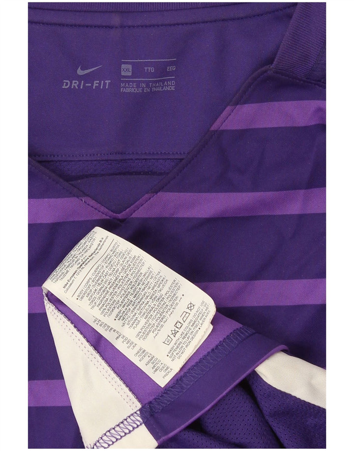 Мужская футболка Nike Dri Fit 2XL из полиэстера с фиолетовой полоской