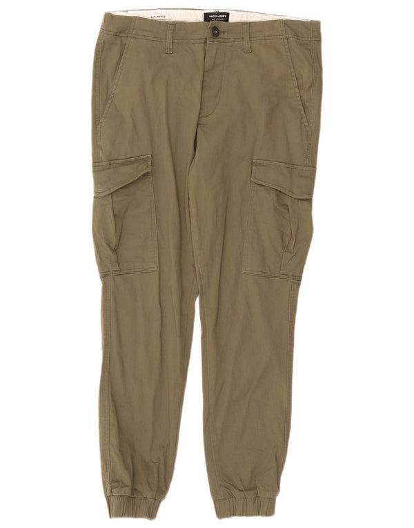 Мужские брюки-карго Jack & Jones W32 L32, хаки, хлопок