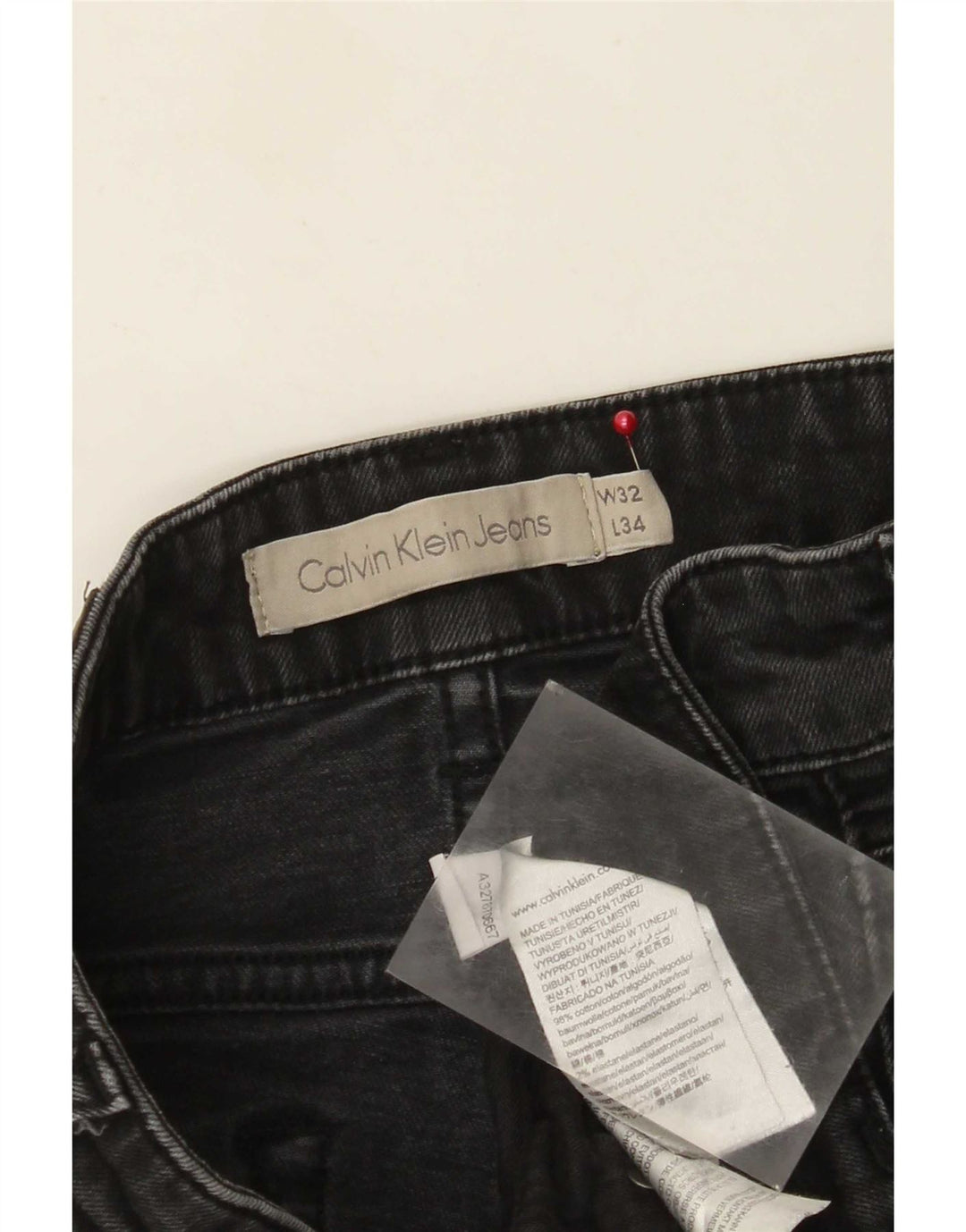 Женские узкие джинсы Calvin Klein W32 L34, черный хлопок