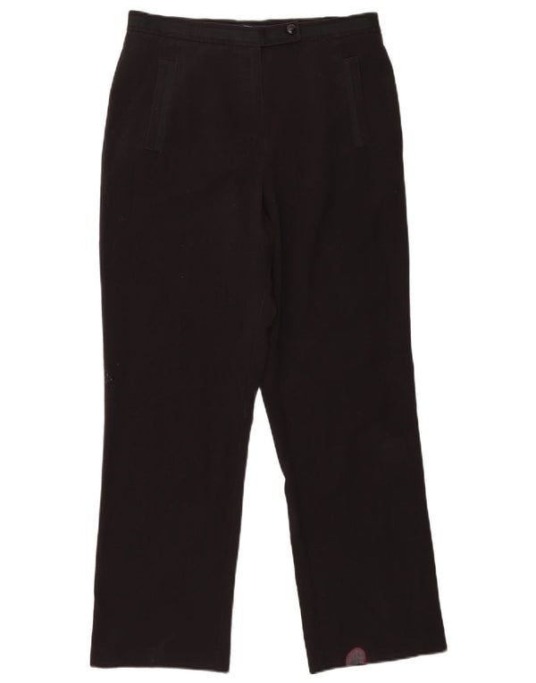 Marks & Spencer Womens Straight Suit Trousers UK 12 Medium W30 L27 Black