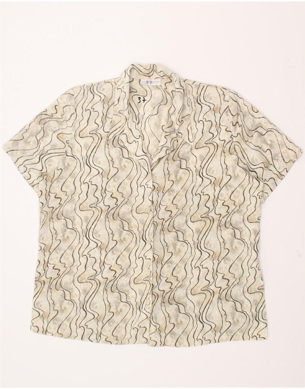 YOUR SIXTH SENSE Womens Abstract Pattern Shirt Blouse UK 18 XL Beige