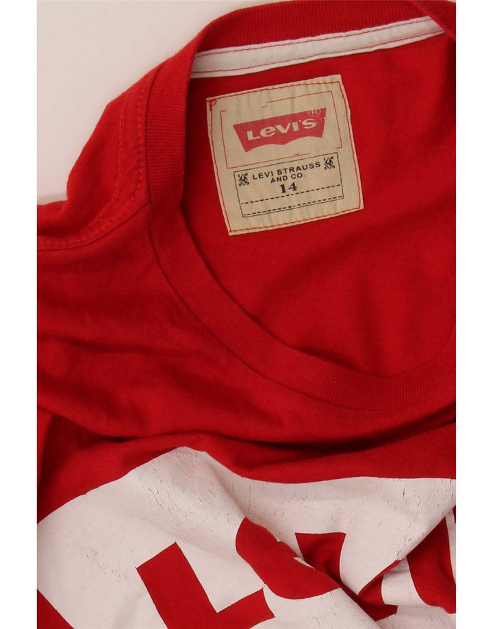Футболка с рисунком Levi's для мальчиков 13-14 лет, красная