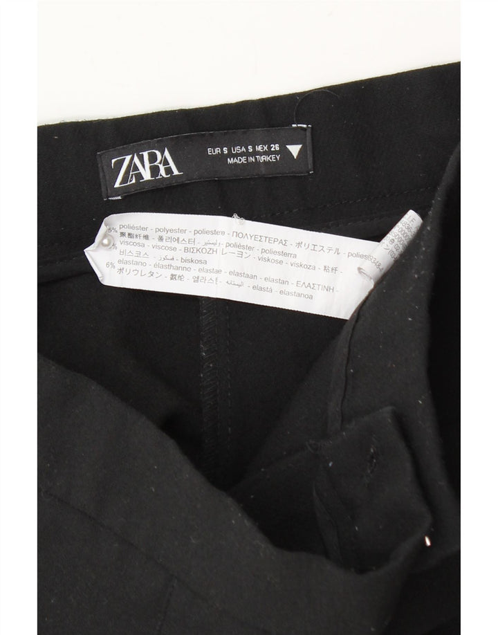 Женские шорты Zara UK 8, маленькие черные из полиэстера