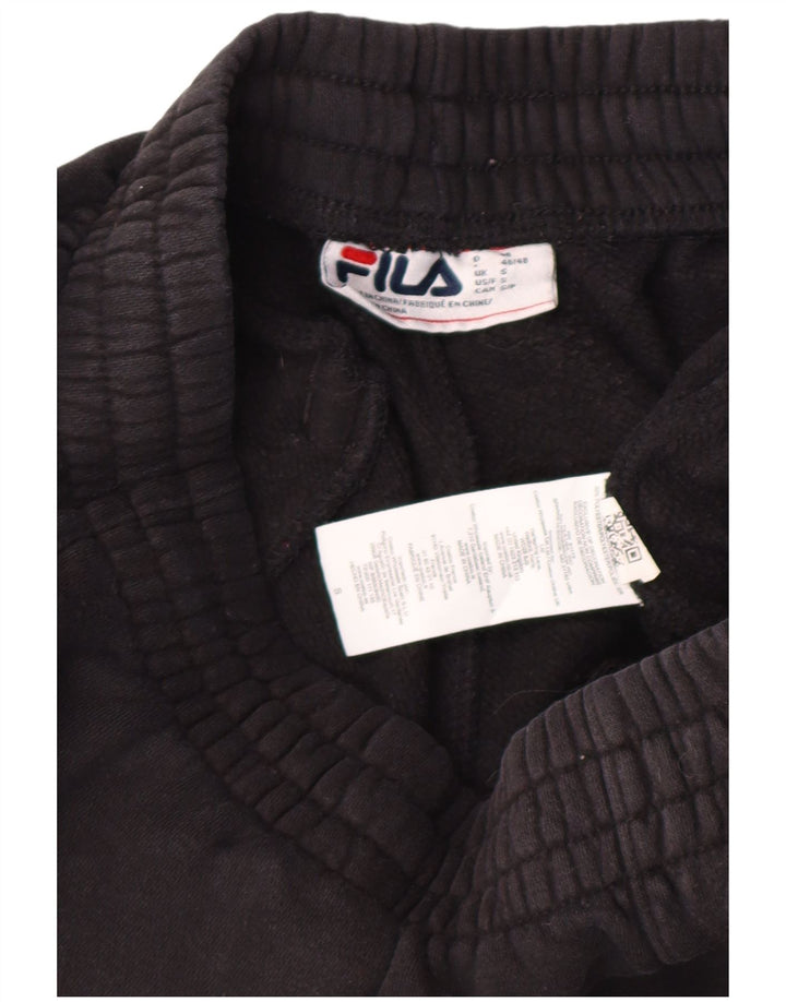 FILA Mens Tracksuit Trousers Joggers Small  Black Cotton