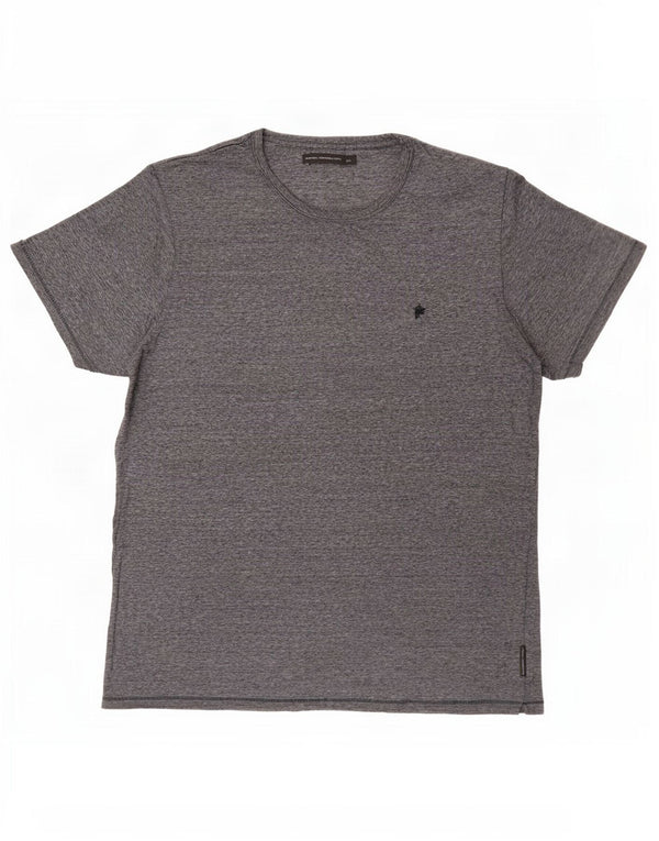 Мужская футболка French Connection Top 2XL, серый хлопок в тонкую полоску