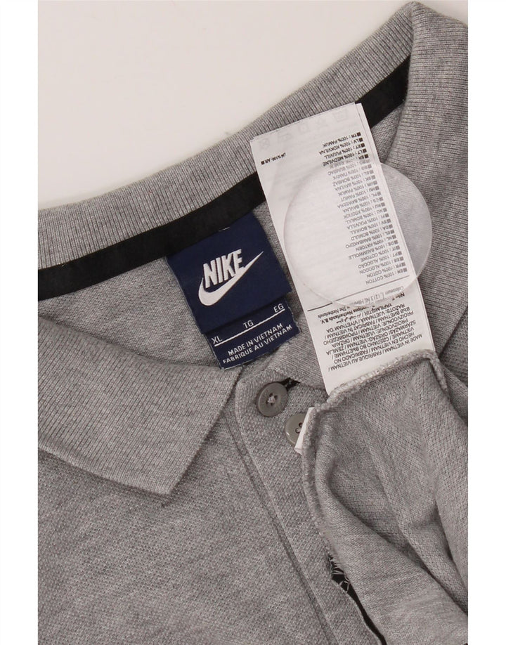 Мужская рубашка-поло Nike XL, серая, хлопковая в крапинку