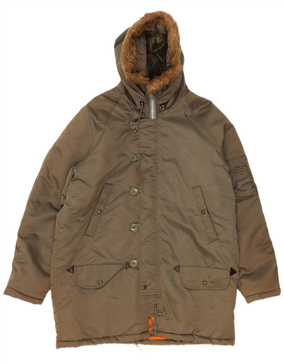 Винтажная мужская парка с капюшоном IT 52 XL Хаки Полиамид