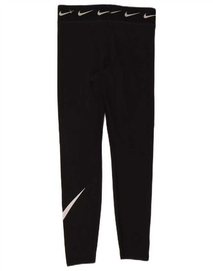 Женские леггинсы с рисунком Nike UK 12, хлопковые, средние, черные