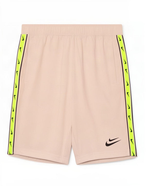 Мужские спортивные шорты с графическим рисунком Nike, маленькие бежевые, хлопковые с цветными блоками
