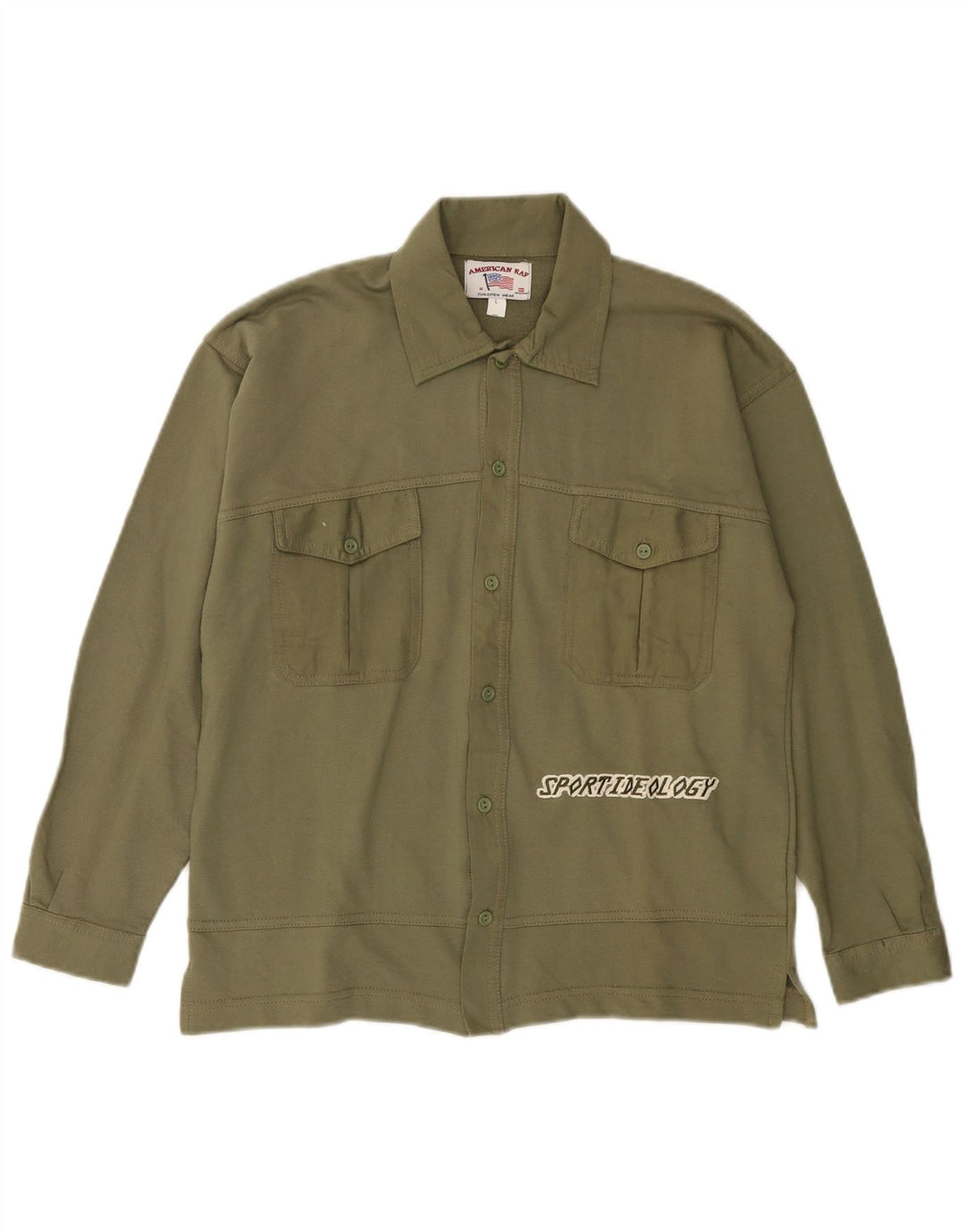 Женская рубашка с рисунком VINTAGE, размер США 10, большой размер, цвет хаки, хлопок