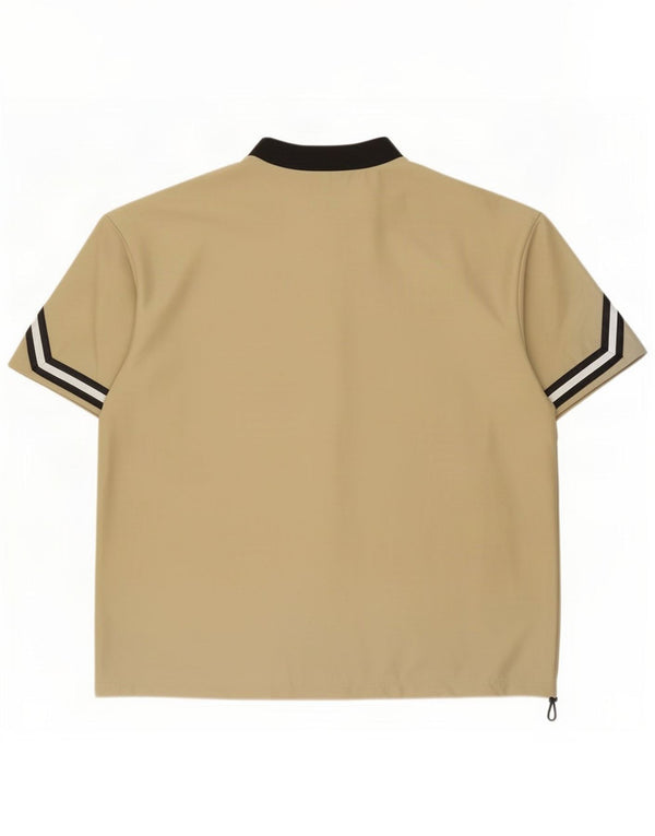 Adidas Mens Pullover Tracksuit Top Large Beige Colourblock Polyester