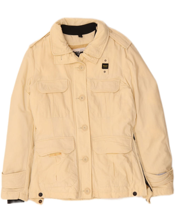 Куртка женская оверсайз в стиле милитари Blauer UK 10, маленькая, бежевая