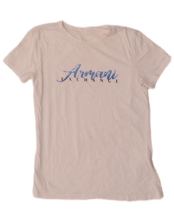 Женская футболка с рисунком Armani Exchange Top UK 6 XS, белый хлопок