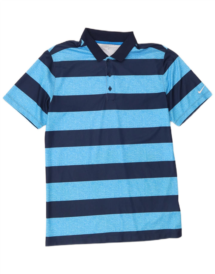 Мужская рубашка поло Nike Dri Fit Standard, полиэстер, маленькая синяя полоска