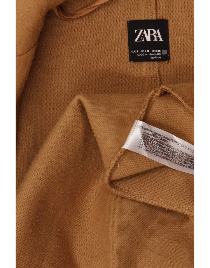 Женское открытое пальто Zara UK 10, маленькое коричневое полиэстер