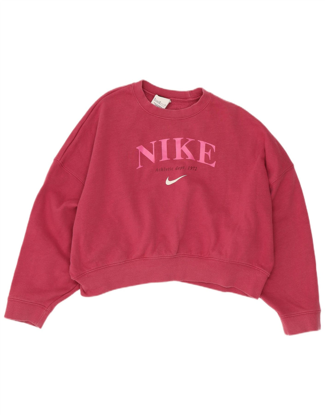 Укороченный свитер большого размера с рисунком Nike для девочек, 10–11 лет, средний розовый