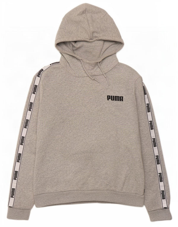 Женский джемпер с капюшоном Puma UK 16, большой серый цвет, хлопок с цветными блоками