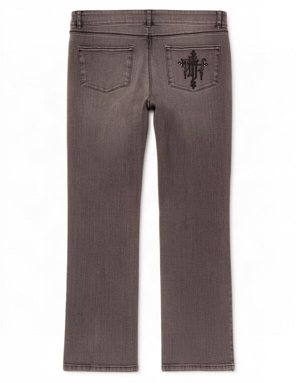 Женские прямые джинсы Trussardi W34 L32 серые, хлопок