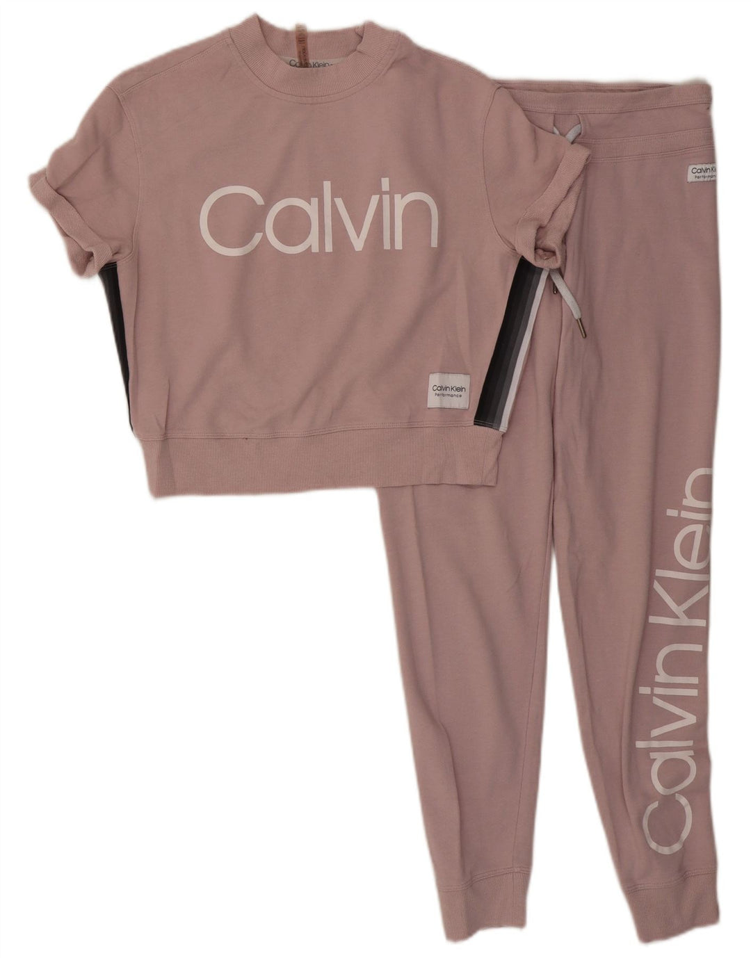 CALVIN KLEIN Женский спортивный костюм оверсайз с графическим рисунком UK 10, маленький розовый