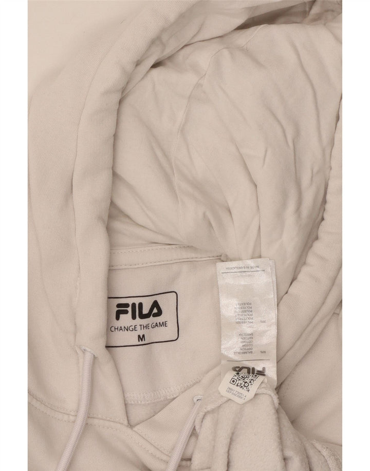 FILA Мужской джемпер с капюшоном с рисунком, средний белый, хлопок