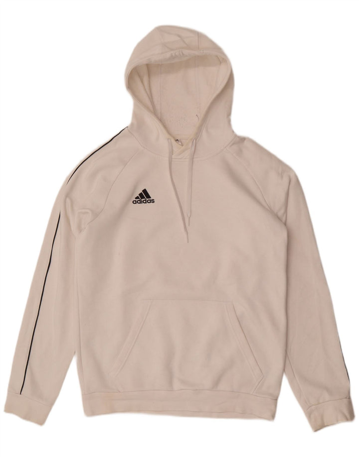 Мужской джемпер с капюшоном Adidas среднего размера, белый хлопок, хлопок