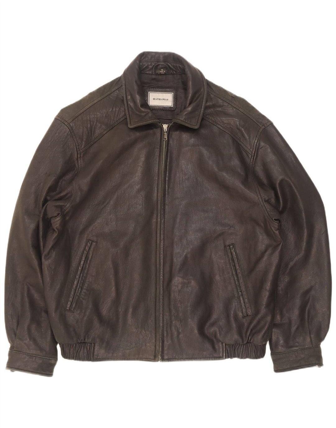 Мужская кожаная куртка Hathaway UK 42 XL черная кожа