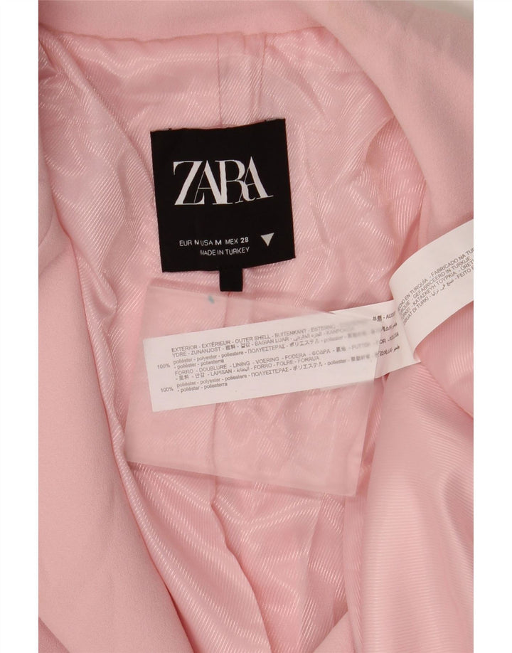 Женский пиджак Zara на 2 пуговицах, Великобритания 14, средний розовый полиэстер