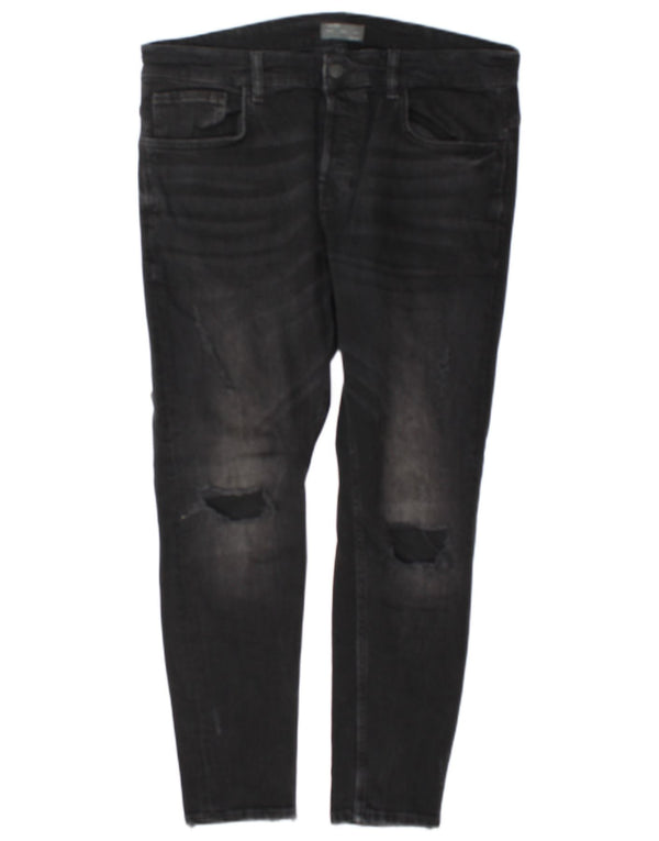 Мужские потертые джинсы скинни Zara EU 46 XL W36 L29, серый хлопок