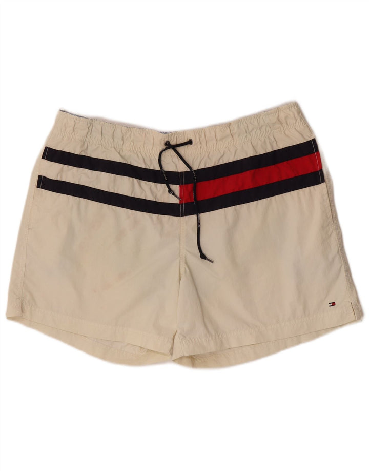 Мужские шорты для плавания Tommy Hilfiger, большие размеры, кремовый полиэстер с цветными блоками