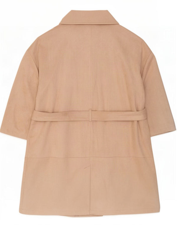 Женское двубортное пальто Marks & Spencer UK 24 4XL Бежевый полиэстер