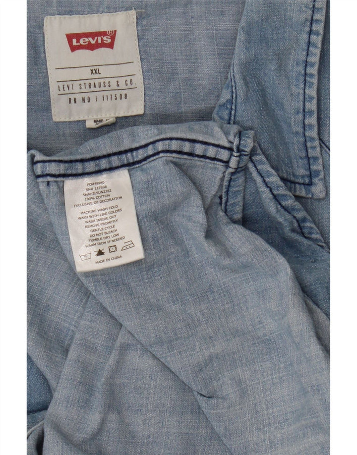 Мужская джинсовая рубашка Levi's 2XL, синяя, хлопок