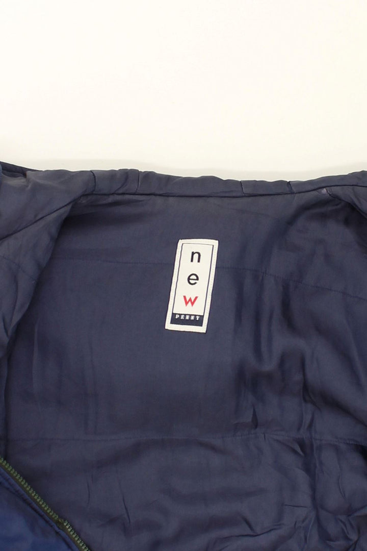 NEW PENNY Womens Loose Fit Hooded Padded Jacket IT 42 Medium Navy Blue | Vintage New Penny | Thrift | Second-Hand New Penny | Used Clothing | Messina Hembry 