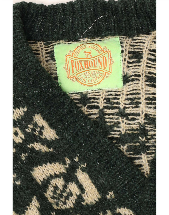 Мужской кардиган Foxhound, средний зеленый свитер Fair Isle