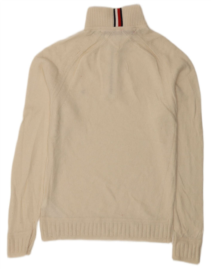 Мужской джемпер с воротником на молнии Tommy Hilfiger, большой шерстяной свитер белого цвета