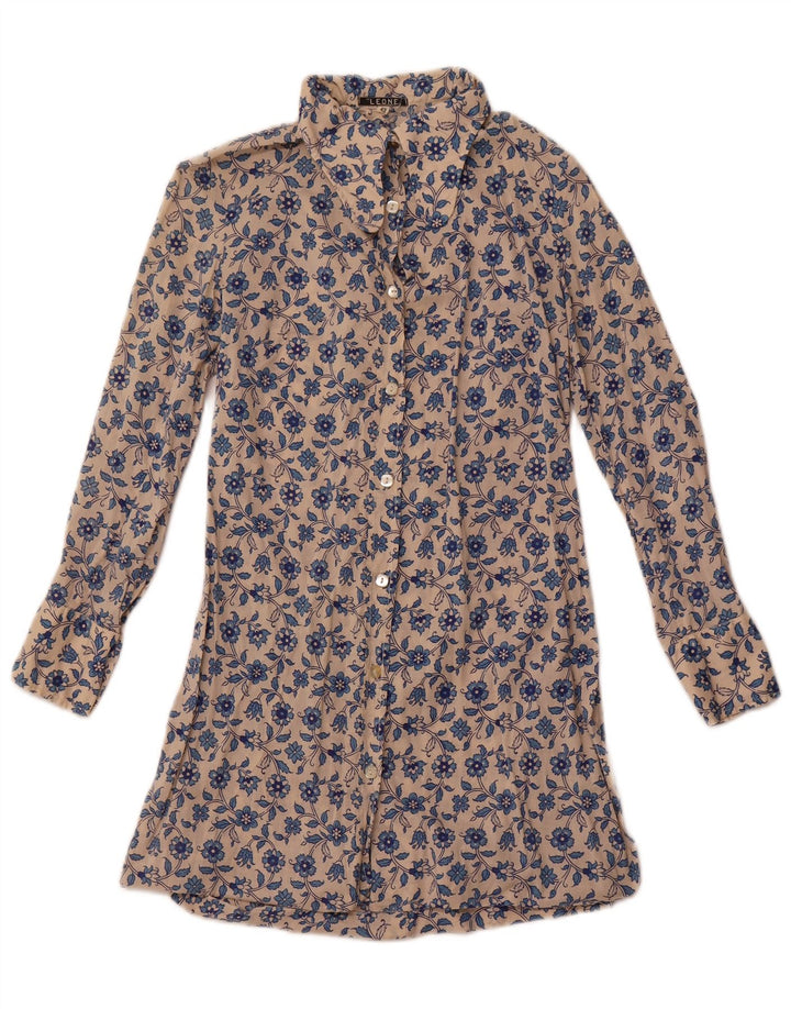 LEONE Женское платье-рубашка IT 42 Medium Off White Floral