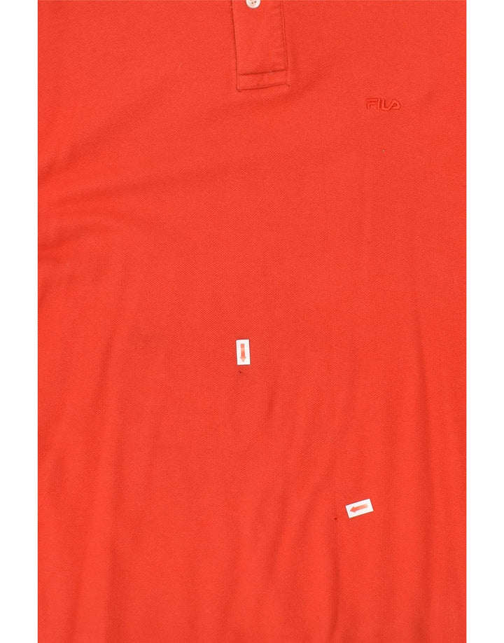 FILA Mens Long Sleeve Polo Shirt IT 52 Large Red | Vintage Fila | Thrift | Second-Hand Fila | Used Clothing | Messina Hembry 
